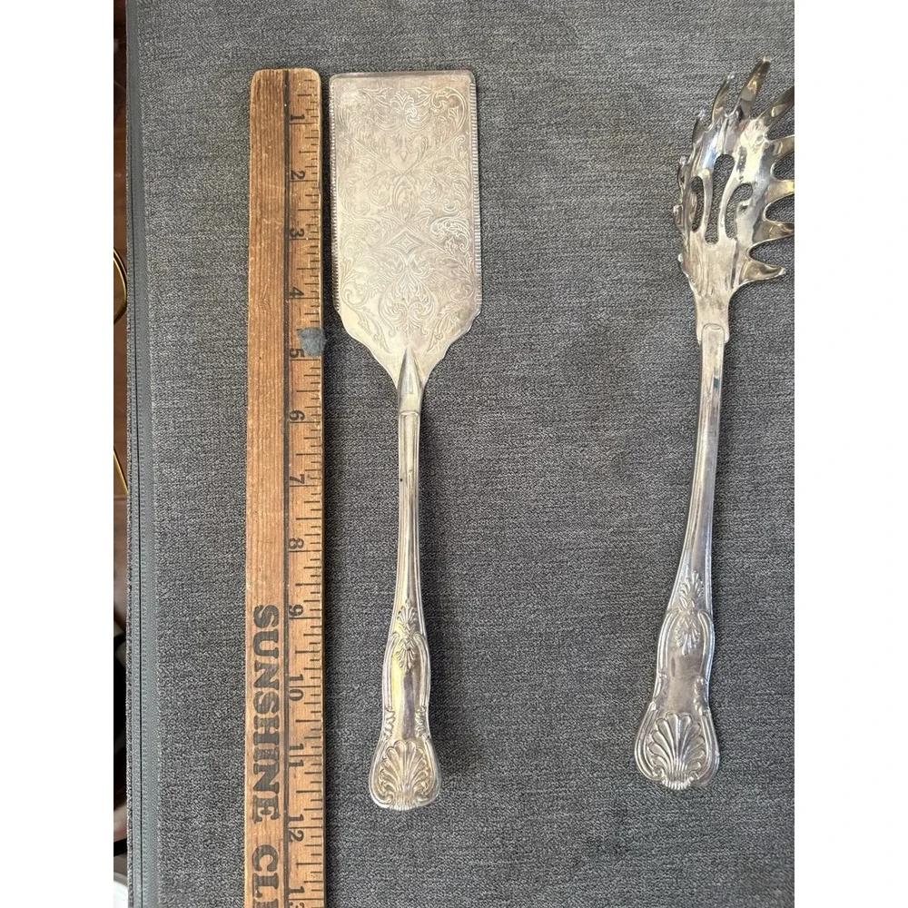Vintage Silver Plated Sheffield Kings Pattern Lasagna Cake Server Pasta Server